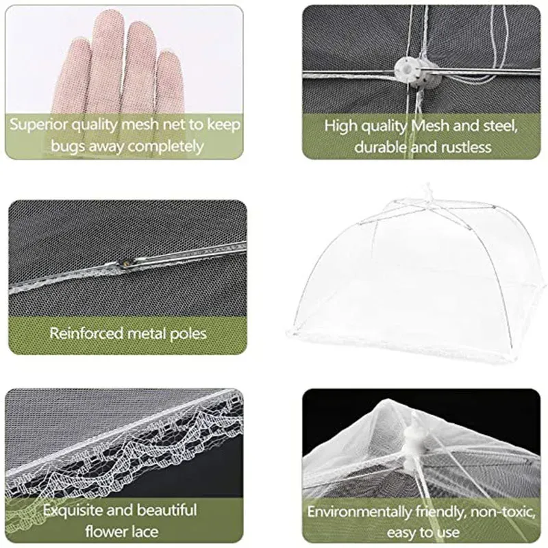Foldable Food Mesh Cover Fly Anti Mosquito Pop-Up Food Cover Umbrella Meal Vegetable Fruit Breathable Cover Kitchen Accessories Foldable Food Mesh Cover Fly Anti Mosquito Pop-Up Food Cover Umbrella Meal Vegetable Fruit Breathable Cover Kitchen Accessories