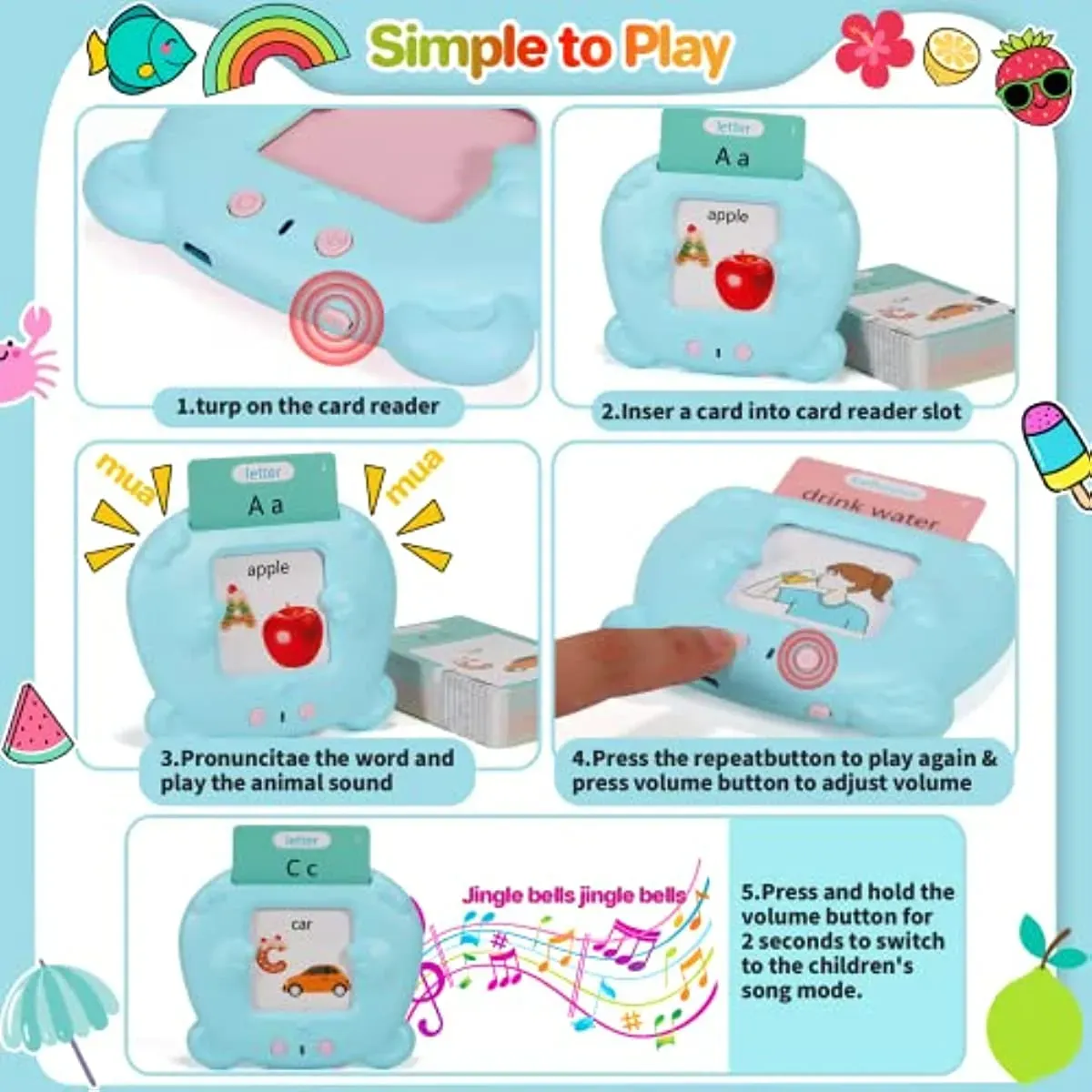 Talking Flash Cards Early Educational Toys Baby Boys Girls Preschool Learning Reading Machine Interactive Gift Talking Flash Cards Early Educational Toys Baby Boys Girls Preschool Learning Reading Machine Interactive Gift