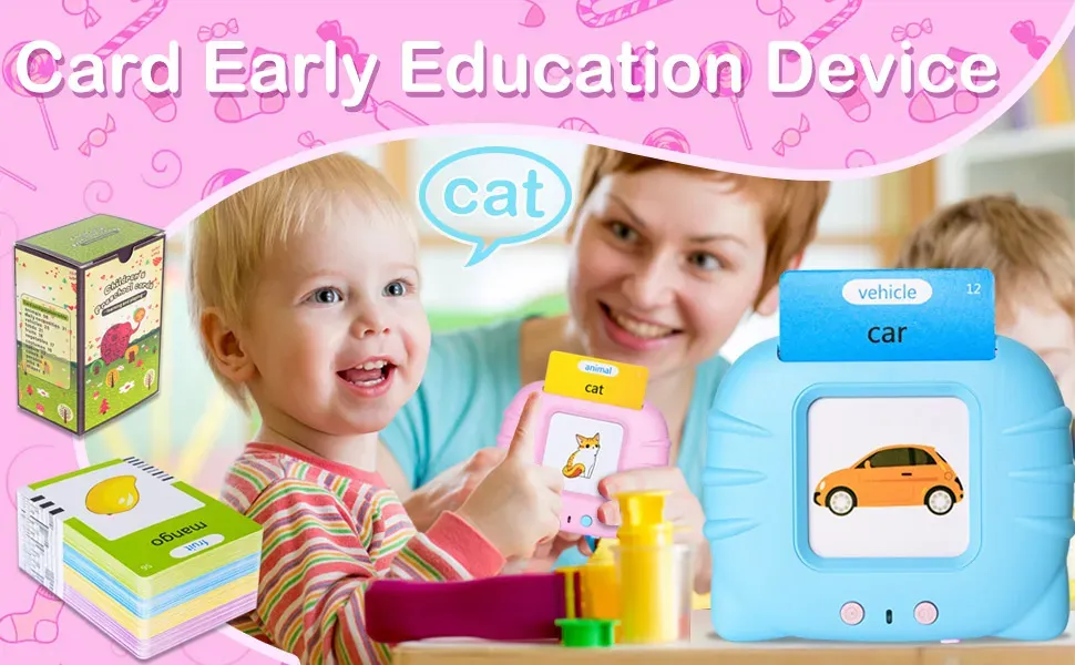 Talking Flash Cards Early Educational Toys Baby Boys Girls Preschool Learning Reading Machine Interactive Gift Talking Flash Cards Early Educational Toys Baby Boys Girls Preschool Learning Reading Machine Interactive Gift