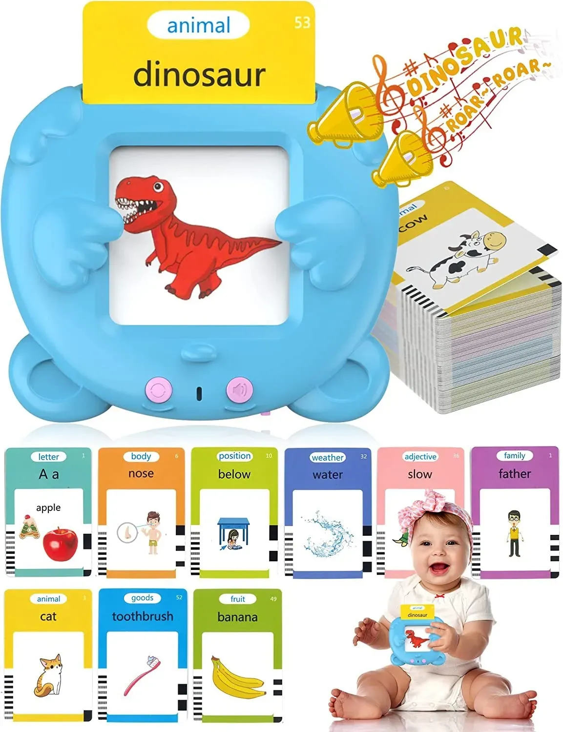 Talking Flash Cards Early Educational Toys Baby Boys Girls Preschool Learning Reading Machine Interactive Gift Talking Flash Cards Early Educational Toys Baby Boys Girls Preschool Learning Reading Machine Interactive Gift