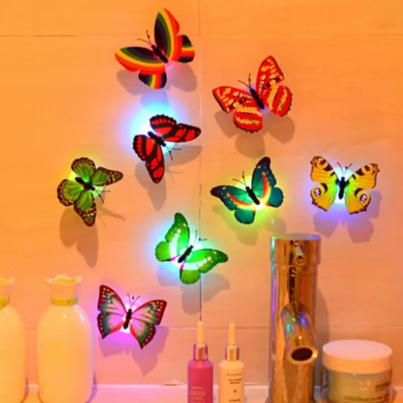 10pcs 3D LED Butterfly Decoration Night Light Sticker Single and Double Wall Light for Garden Backyard Lawn Party Festive Party 10pcs 3D LED Butterfly Decoration Night Light Sticker Single and Double Wall Light for Garden Backyard Lawn Party Festive Party