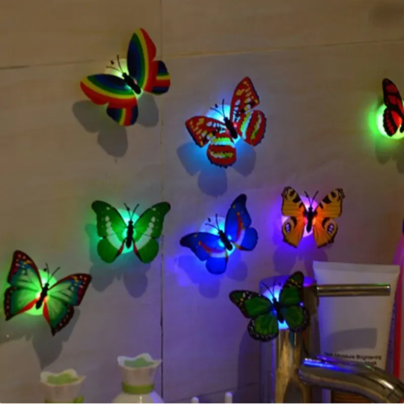 10pcs 3D LED Butterfly Decoration Night Light Sticker Single and Double Wall Light for Garden Backyard Lawn Party Festive Party 10pcs 3D LED Butterfly Decoration Night Light Sticker Single and Double Wall Light for Garden Backyard Lawn Party Festive Party