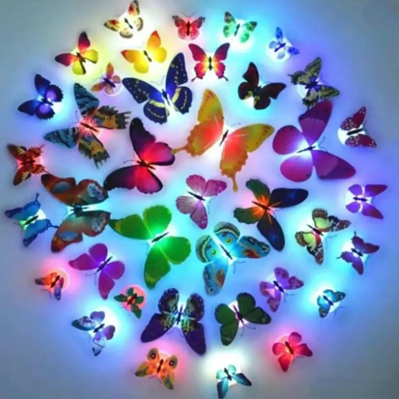 10pcs 3D LED Butterfly Decoration Night Light Sticker Single and Double Wall Light for Garden Backyard Lawn Party Festive Party 10pcs 3D LED Butterfly Decoration Night Light Sticker Single and Double Wall Light for Garden Backyard Lawn Party Festive Party