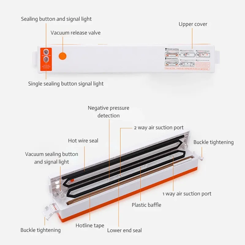 Vacuum Sealer Machine Handheld 220V Home Kitchen Professional Food Packaging Machine Household Film Sealer With 10PCS Bags Vacuum Sealer Machine Handheld 220V Home Kitchen Professional Food Packaging Machine Household Film Sealer With 10PCS Bags