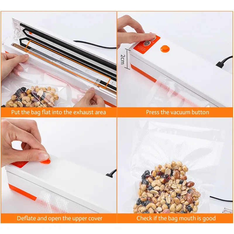 Vacuum Sealer Machine Handheld 220V Home Kitchen Professional Food Packaging Machine Household Film Sealer With 10PCS Bags Vacuum Sealer Machine Handheld 220V Home Kitchen Professional Food Packaging Machine Household Film Sealer With 10PCS Bags