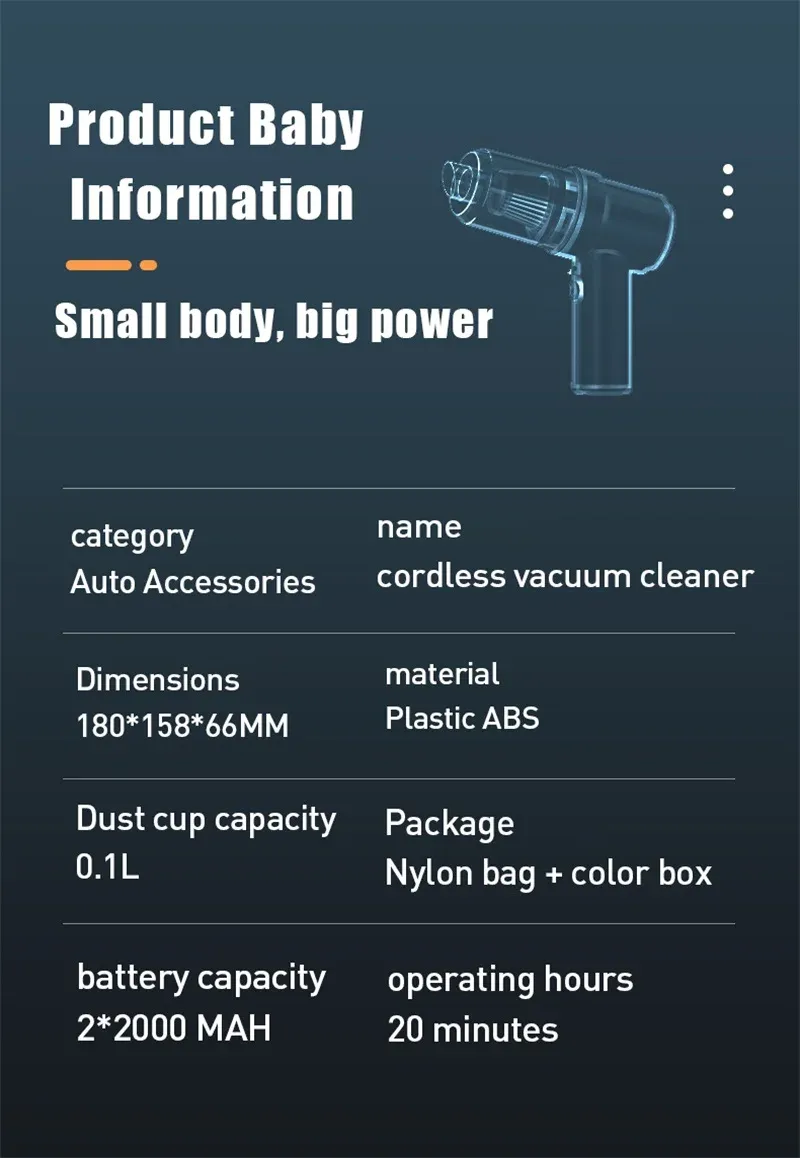 80000Pa 2 In 1 Car Vacuum Cleaner Wireless Air Duster Mini Handheld High-power Air Blower Duster 80000Pa 2 In 1 Car Vacuum Cleaner Wireless Air Duster Mini Handheld High-power Air Blower Duster