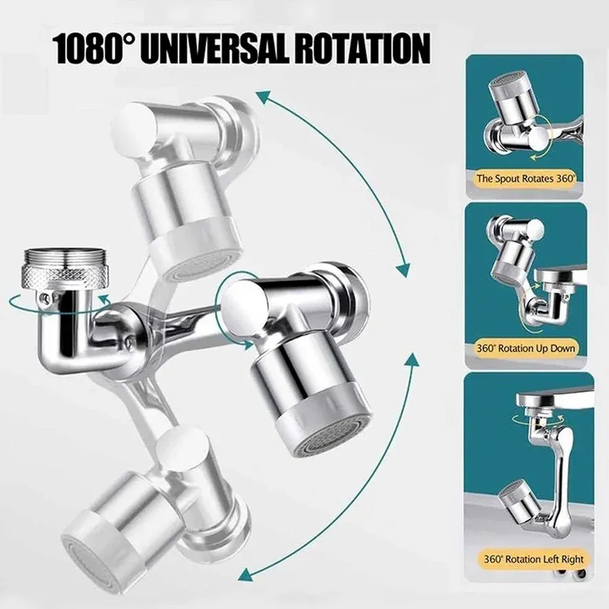 ⁦מאריך ברז אוניברסלי מסתובב 1080 מעלות לניקיון קל ונוח יותר!⁩ – תמונה ⁦6⁩
