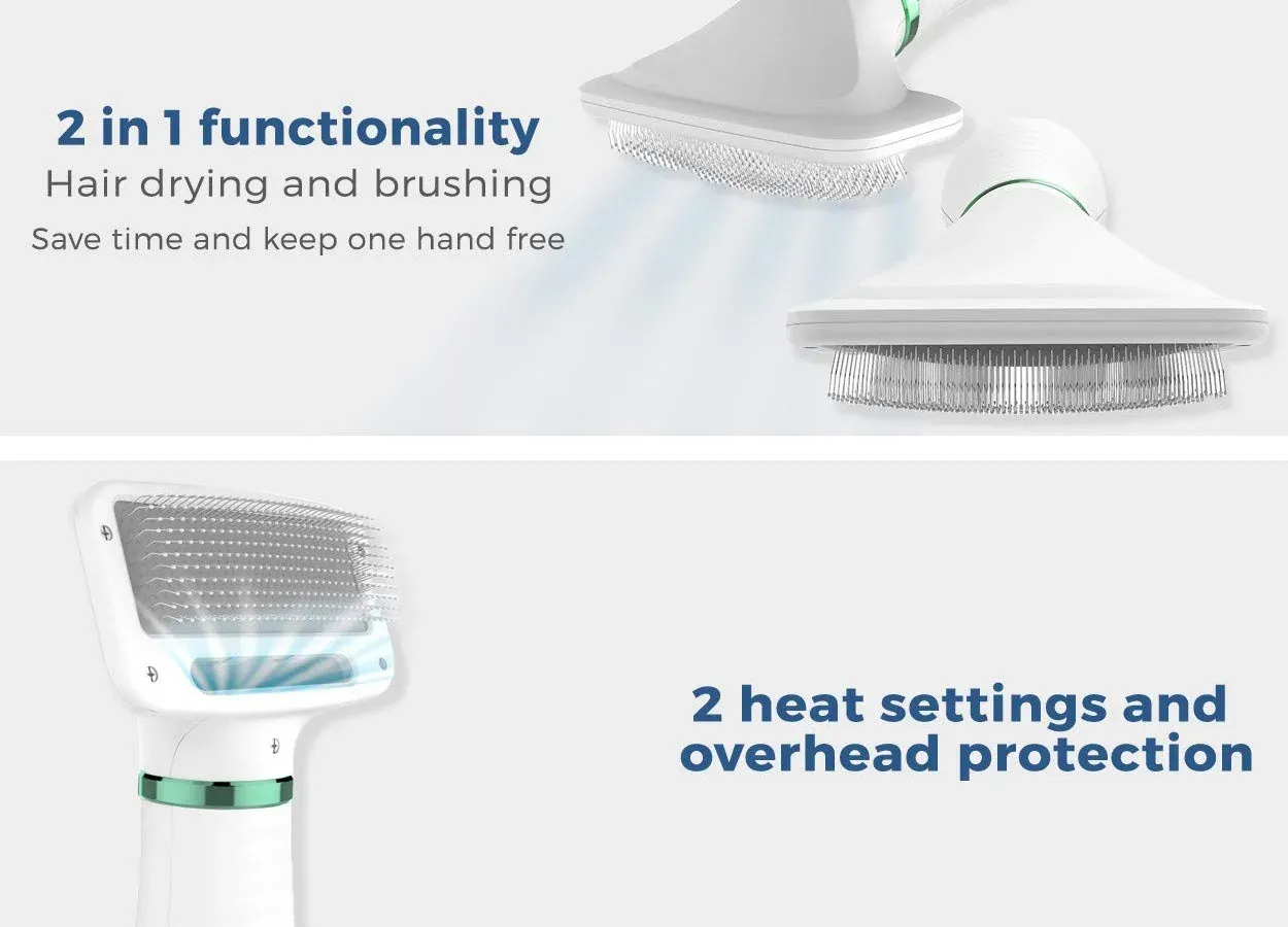 Pet Hair Dryer 2 with Slicker Brush Grooming for Cat and Dog Brush Professional Home Grooming Furry Drying Portable Dog Blower Pet Hair Dryer 2 with Slicker Brush Grooming for Cat and Dog Brush Professional Home Grooming Furry Drying Portable Dog Blower