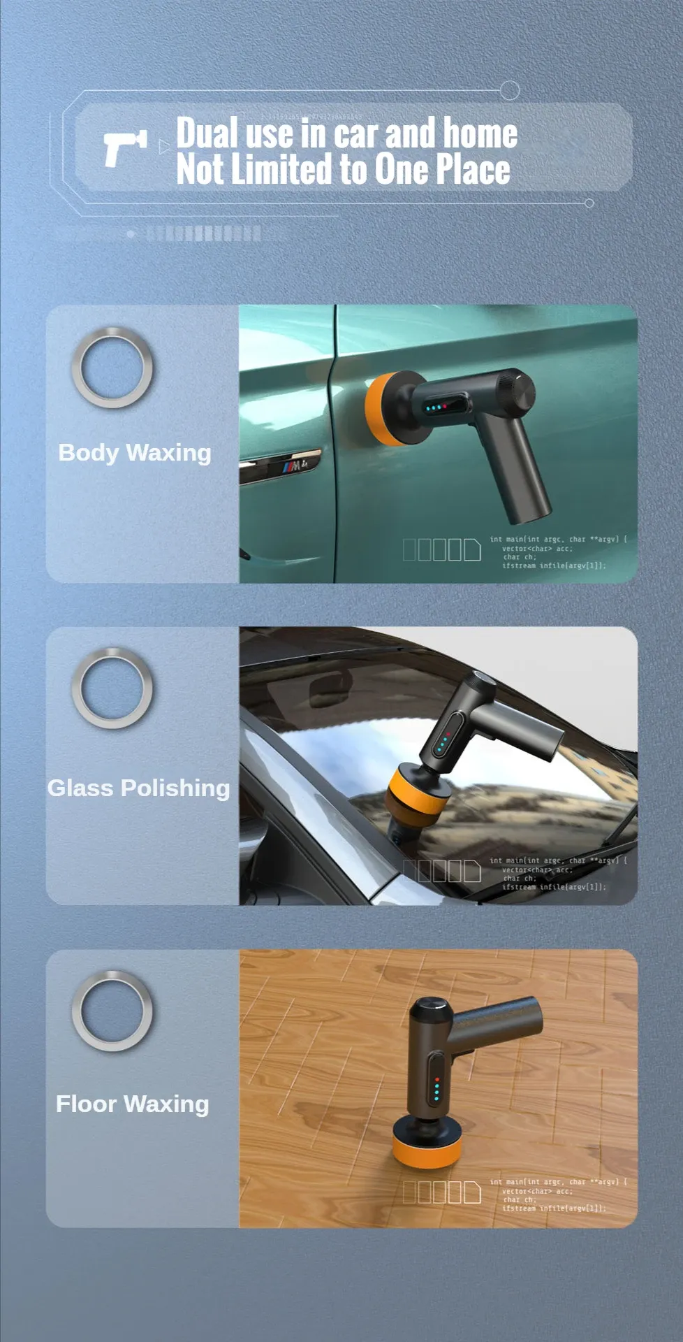 Car Polisher Handheld Wireless Polisher Car Polishing Waxing Machine Power Tool for Car Body Cleanig Waxing Repair Car Polisher Handheld Wireless Polisher Car Polishing Waxing Machine Power Tool for Car Body Cleanig Waxing Repair