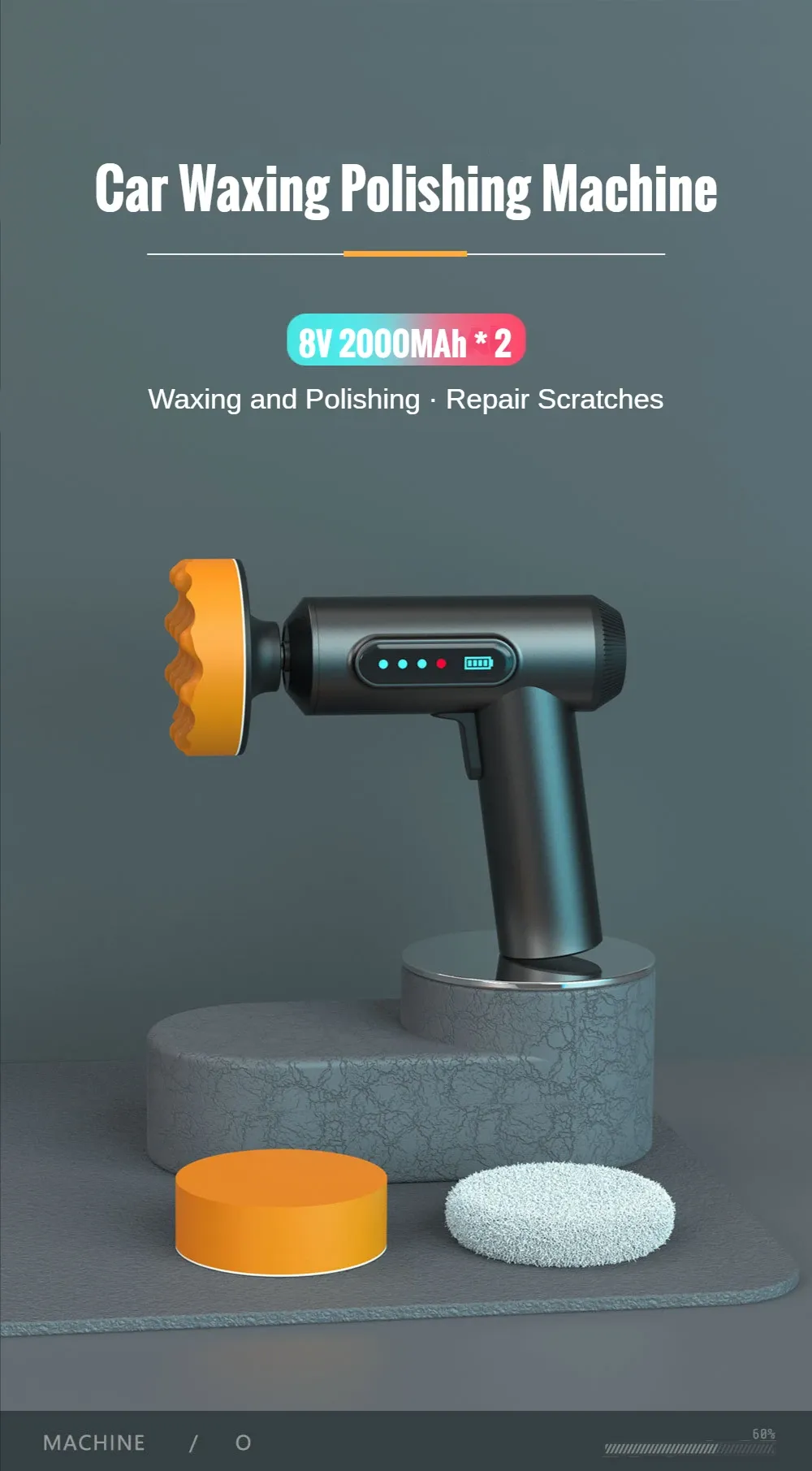 Car Polisher Handheld Wireless Polisher Car Polishing Waxing Machine Power Tool for Car Body Cleanig Waxing Repair Car Polisher Handheld Wireless Polisher Car Polishing Waxing Machine Power Tool for Car Body Cleanig Waxing Repair