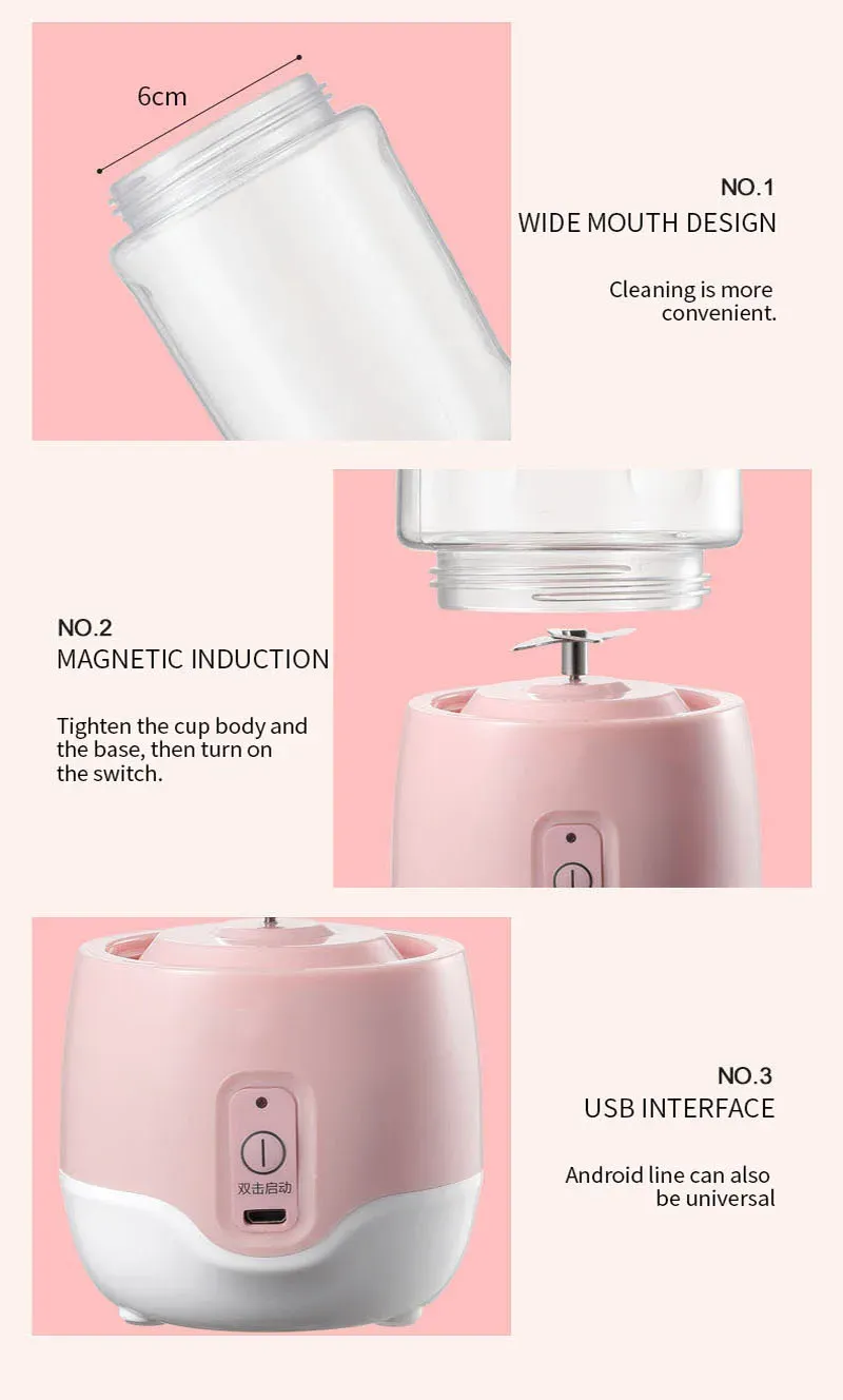 Wireless Mini Portable Blender Juicer Household Small Rechargeable Mini Juicer Cup Portable Extractor Machine Fresh Orange Wireless Mini Portable Blender Juicer Household Small Rechargeable Mini Juicer Cup Portable Extractor Machine Fresh Orange