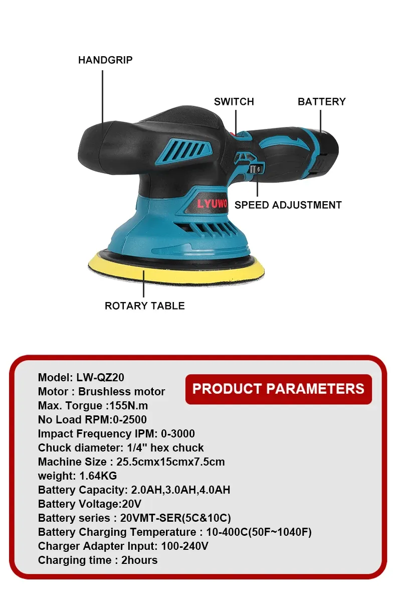 LYUWO 6000RPM Cordless Mini Polisher 6Gears Car Polishing Machine 12V Electric Cars Polish Machines Adjustment Speeds Power Tool LYUWO 6000RPM Cordless Mini Polisher 6Gears Car Polishing Machine 12V Electric Cars Polish Machines Adjustment Speeds Power Tool