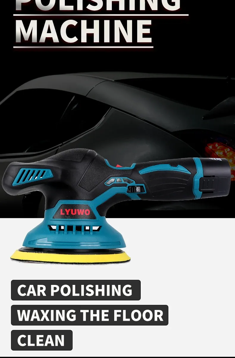 LYUWO 6000RPM Cordless Mini Polisher 6Gears Car Polishing Machine 12V Electric Cars Polish Machines Adjustment Speeds Power Tool LYUWO 6000RPM Cordless Mini Polisher 6Gears Car Polishing Machine 12V Electric Cars Polish Machines Adjustment Speeds Power Tool
