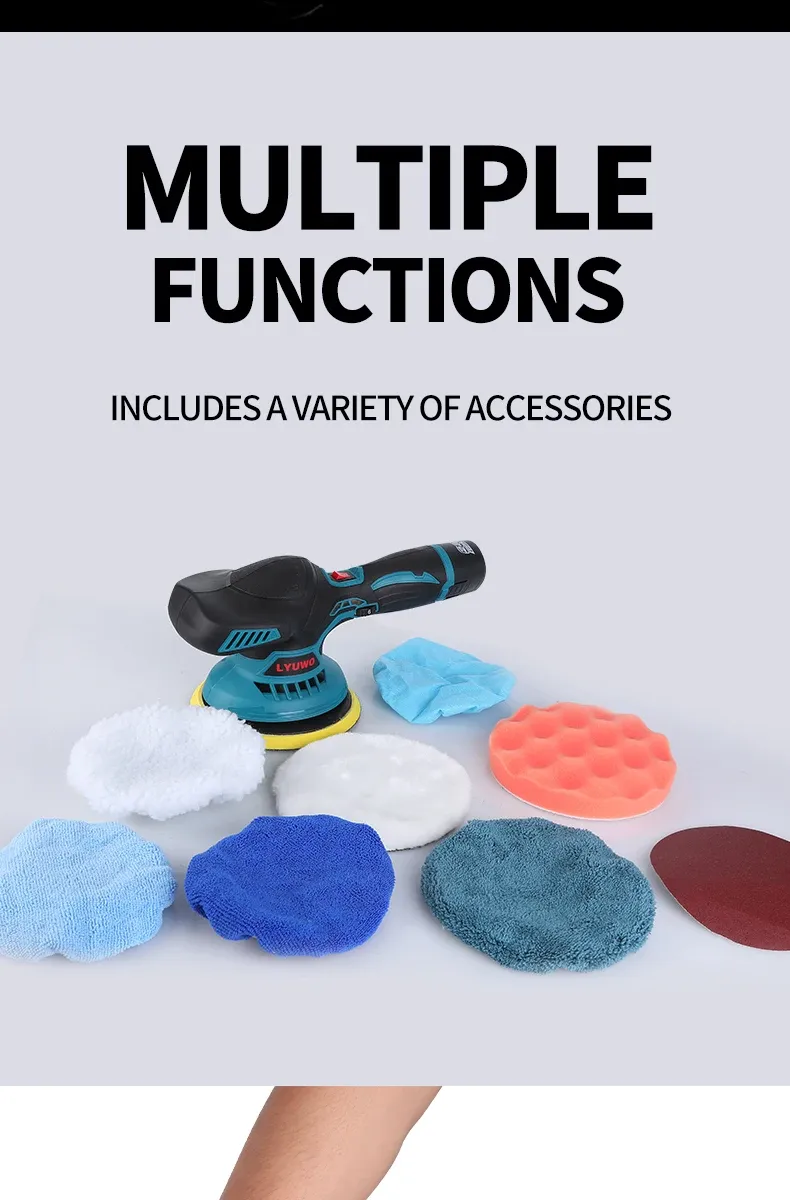 LYUWO 6000RPM Cordless Mini Polisher 6Gears Car Polishing Machine 12V Electric Cars Polish Machines Adjustment Speeds Power Tool LYUWO 6000RPM Cordless Mini Polisher 6Gears Car Polishing Machine 12V Electric Cars Polish Machines Adjustment Speeds Power Tool