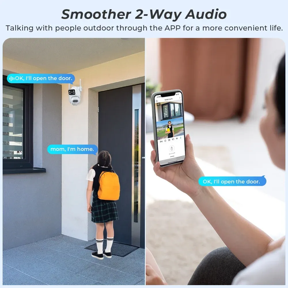 מצלמת Wi-Fi כפולה חיצונית עמידה למים באיכות צילום גבוהה 4K – תמונה 10