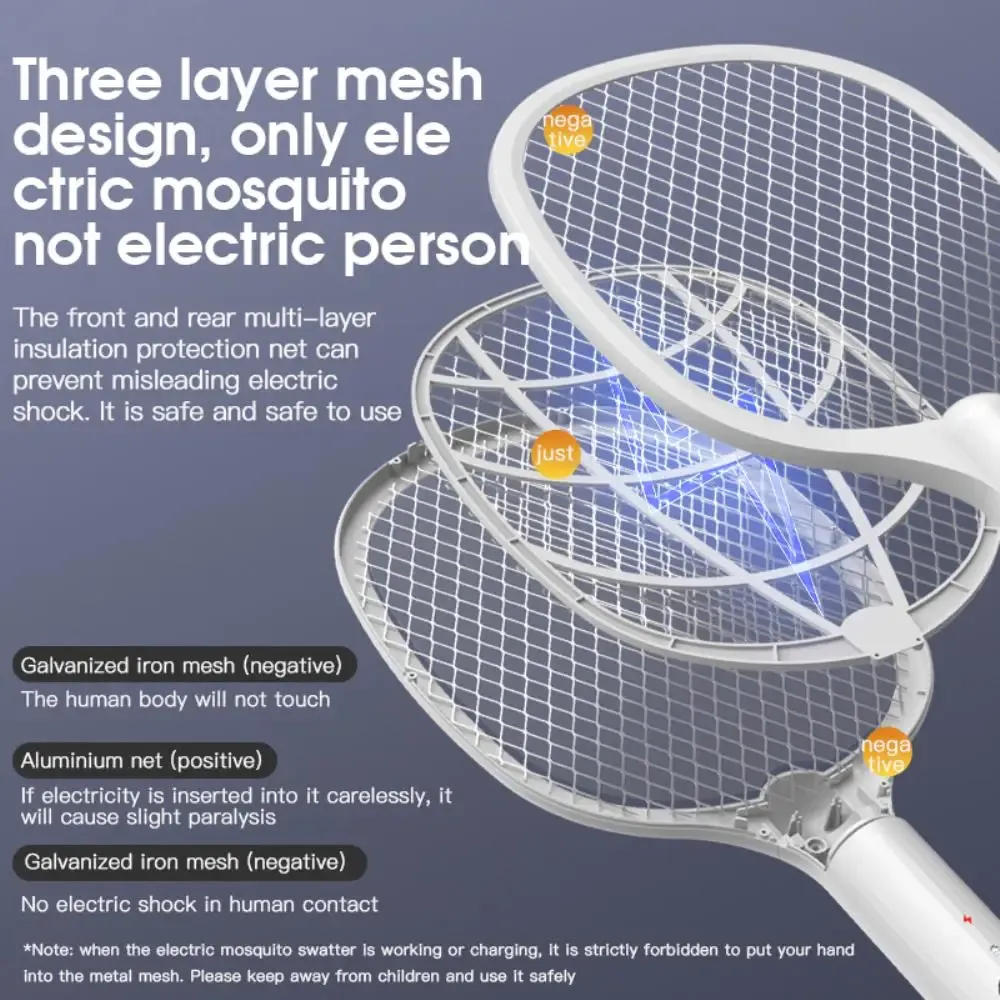 3 IN 1 Electric Mosquito Swatter Mosquito Killer 3500V USB Rechargeable Angle Adjustable Electric Bug Zapper Fly Bat Swatter 3 IN 1 Electric Mosquito Swatter Mosquito Killer 3500V USB Rechargeable Angle Adjustable Electric Bug Zapper Fly Bat Swatter