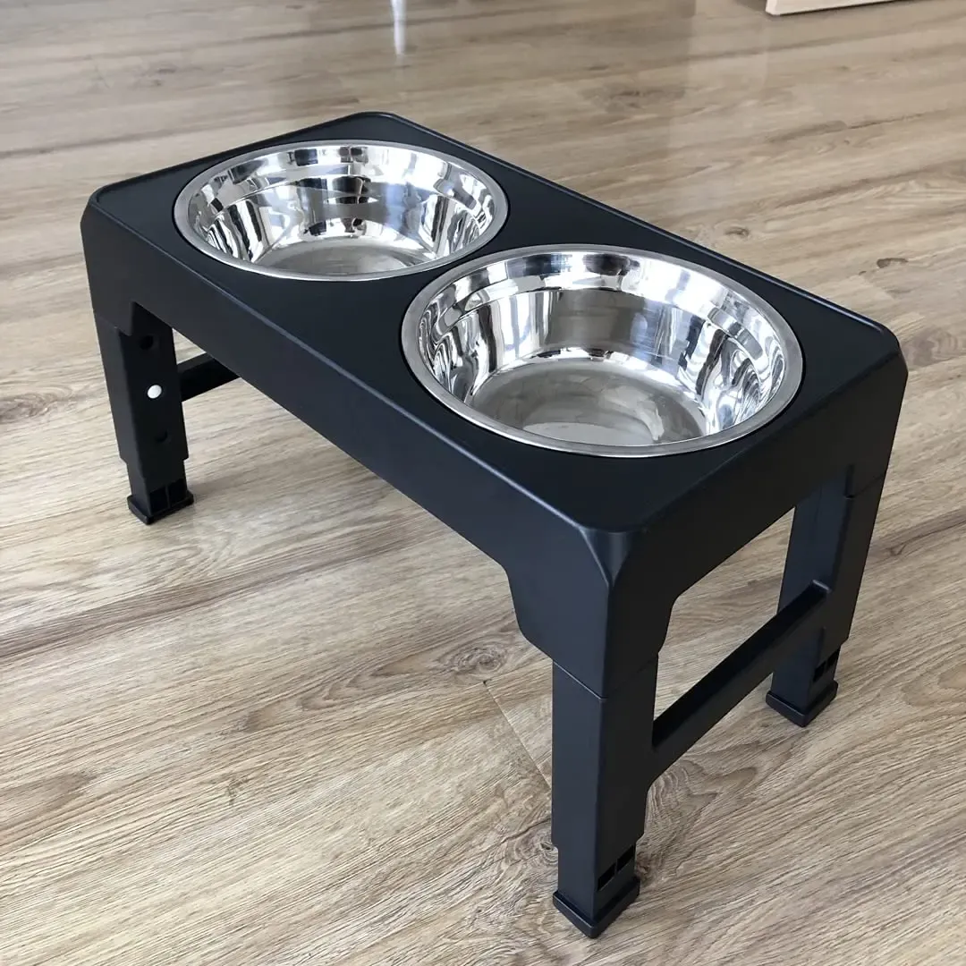 Elevated Dog Feeder Dogs Bowls Adjustable Raised Stand with Double Stainless Steel Food Water Bowls for Small Medium Large Dogs Elevated Dog Feeder Dogs Bowls Adjustable Raised Stand with Double Stainless Steel Food Water Bowls for Small Medium Large Dogs