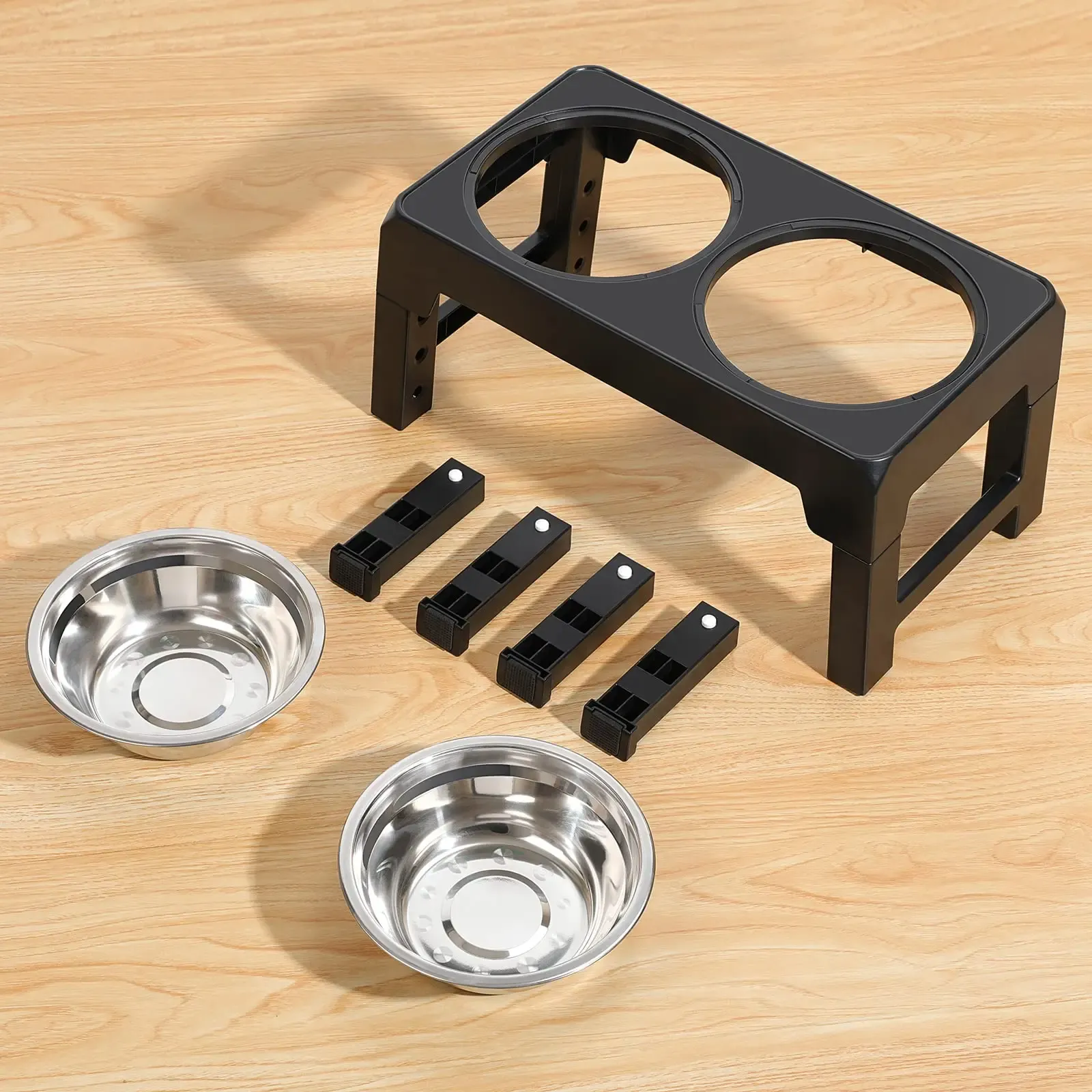 Elevated Dog Feeder Dogs Bowls Adjustable Raised Stand with Double Stainless Steel Food Water Bowls for Small Medium Large Dogs Elevated Dog Feeder Dogs Bowls Adjustable Raised Stand with Double Stainless Steel Food Water Bowls for Small Medium Large Dogs