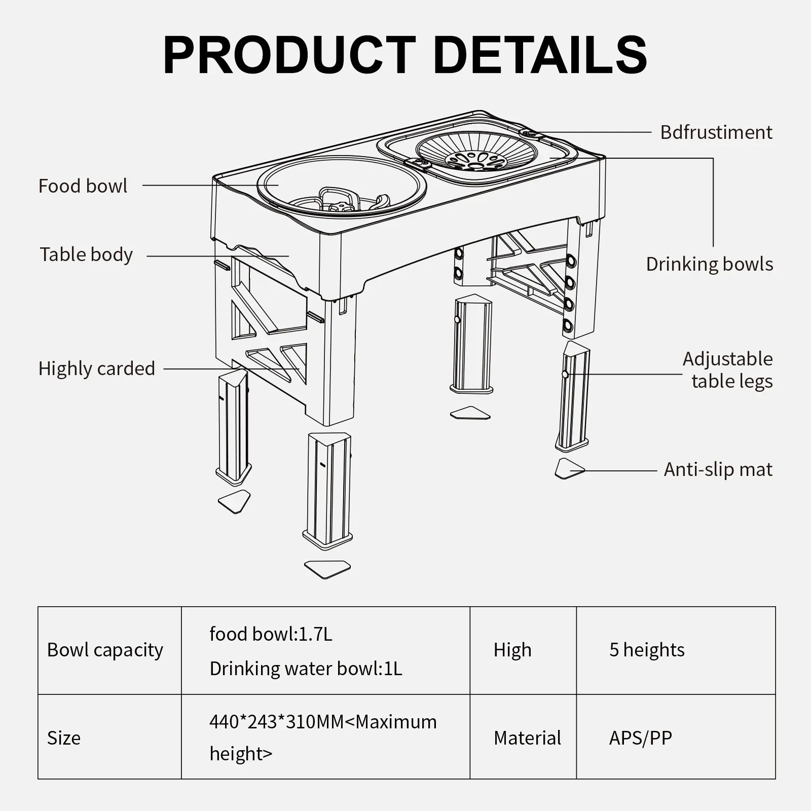 3 In 1 Pet Feeder Slow Feed Bowls Double Bowls Foldable With 5 Adjustable Height Suitable For Pets Of Different Heights 3 In 1 Pet Feeder Slow Feed Bowls Double Bowls Foldable With 5 Adjustable Height Suitable For Pets Of Different Heights