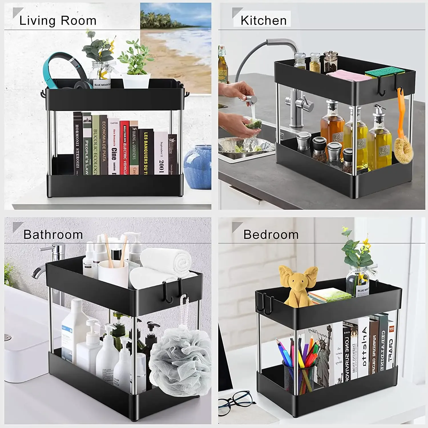 1/2 Pcs Under Sink Storage Organizer 2 Tier Drawer Multipurpose Rack Cabinet Under Sink Storage Rack Bathroom Kitchen Organizer 1/2 Pcs Under Sink Storage Organizer 2 Tier Drawer Multipurpose Rack Cabinet Under Sink Storage Rack Bathroom Kitchen Organizer
