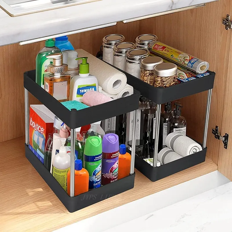 1/2 Pcs Under Sink Storage Organizer 2 Tier Drawer Multipurpose Rack Cabinet Under Sink Storage Rack Bathroom Kitchen Organizer 1/2 Pcs Under Sink Storage Organizer 2 Tier Drawer Multipurpose Rack Cabinet Under Sink Storage Rack Bathroom Kitchen Organizer