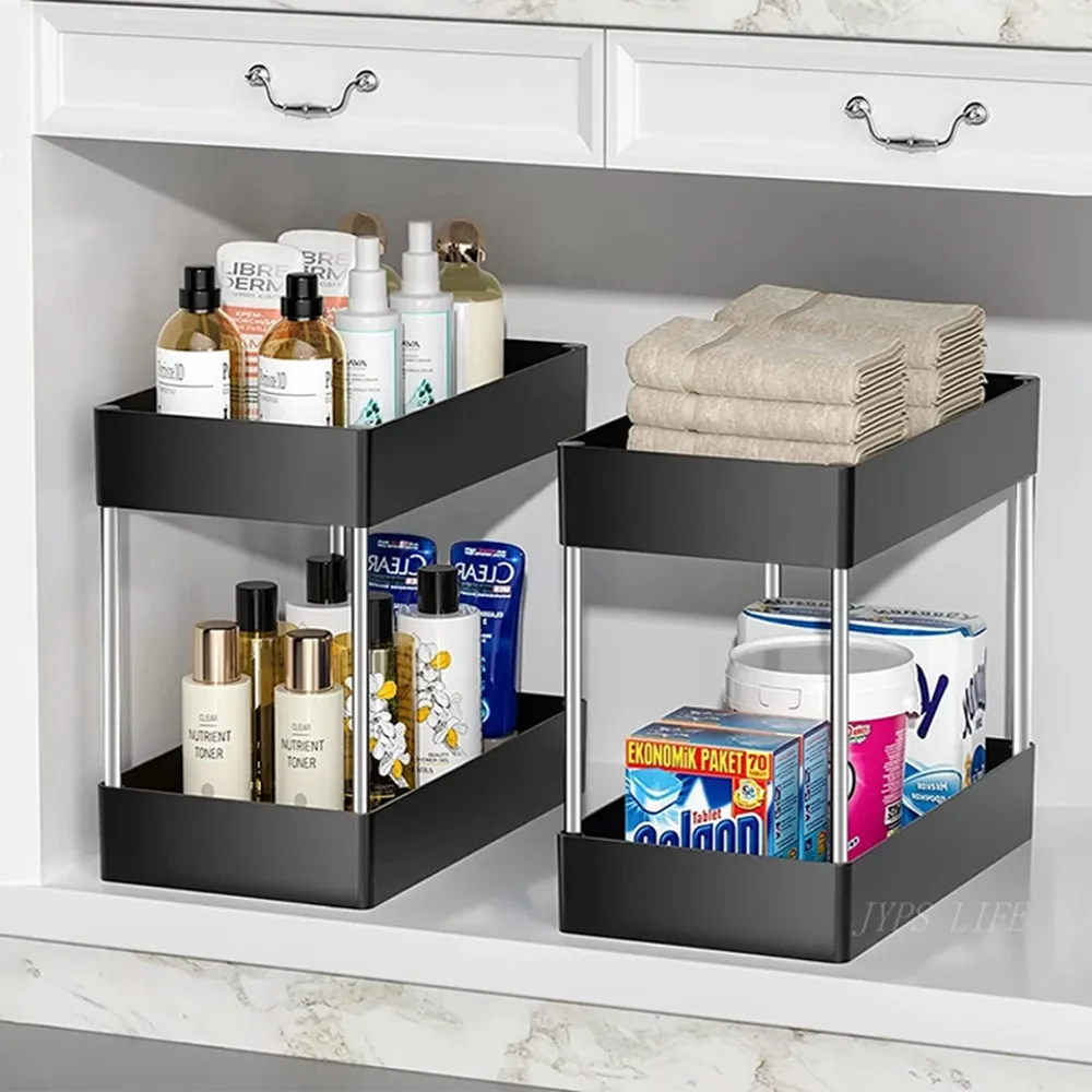 1/2 Pcs Under Sink Storage Organizer 2 Tier Drawer Multipurpose Rack Cabinet Under Sink Storage Rack Bathroom Kitchen Organizer 1/2 Pcs Under Sink Storage Organizer 2 Tier Drawer Multipurpose Rack Cabinet Under Sink Storage Rack Bathroom Kitchen Organizer