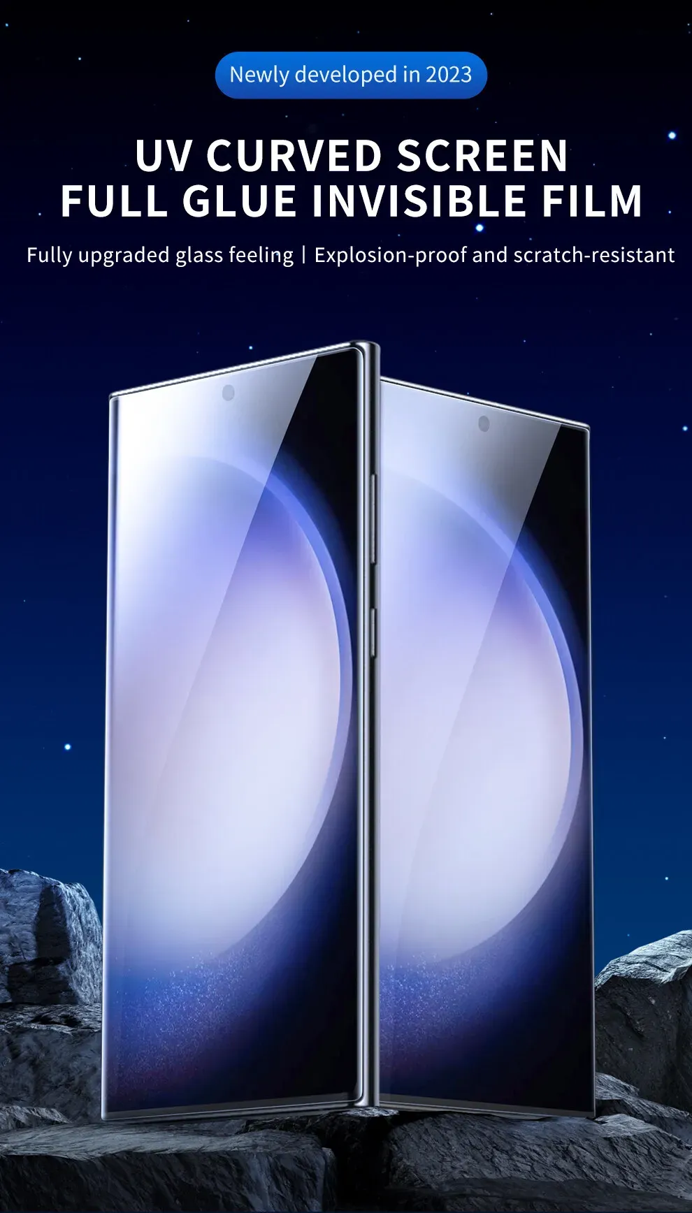 SmartDevil 1-2PCS Full Glue Screen Protector for Samsung S23 S22 Ultra Note 20 Ultra Full Coverage Soft Film HD Anti-fingerpri