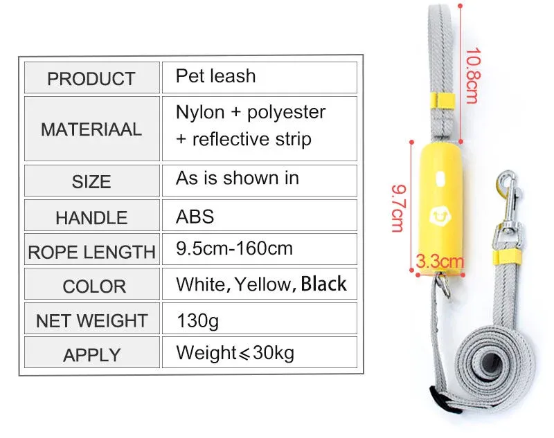 1.3M Dog Leash Anti-Explosion Reflective Stripe String Metal Clasp Easy Lock Cylindrical Comfortable Grip Handle Pet Puppy Leash 1.3M Dog Leash Anti-Explosion Reflective Stripe String Metal Clasp Easy Lock Cylindrical Comfortable Grip Handle Pet Puppy Leash