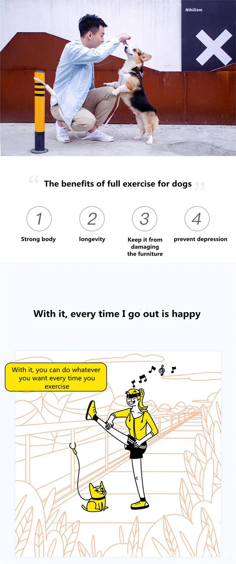 1.3M Dog Leash Anti-Explosion Reflective Stripe String Metal Clasp Easy Lock Cylindrical Comfortable Grip Handle Pet Puppy Leash 1.3M Dog Leash Anti-Explosion Reflective Stripe String Metal Clasp Easy Lock Cylindrical Comfortable Grip Handle Pet Puppy Leash