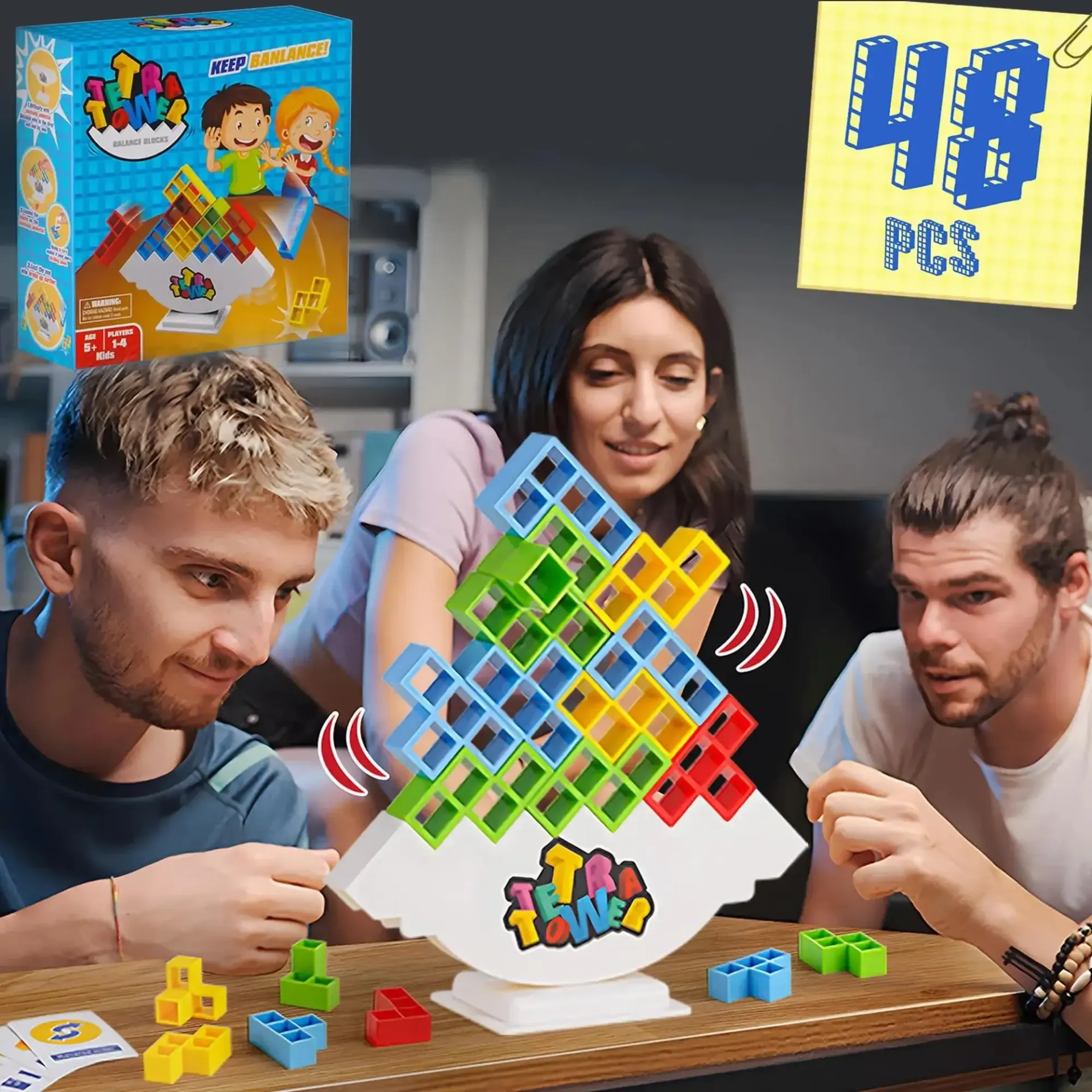 64PCS Tetra Tower Fun Balance Stacking Building Blocks Board Game for Kids Adults Friends Team Dorm Family Game Night and Partie 64PCS Tetra Tower Fun Balance Stacking Building Blocks Board Game for Kids Adults Friends Team Dorm Family Game Night and Partie