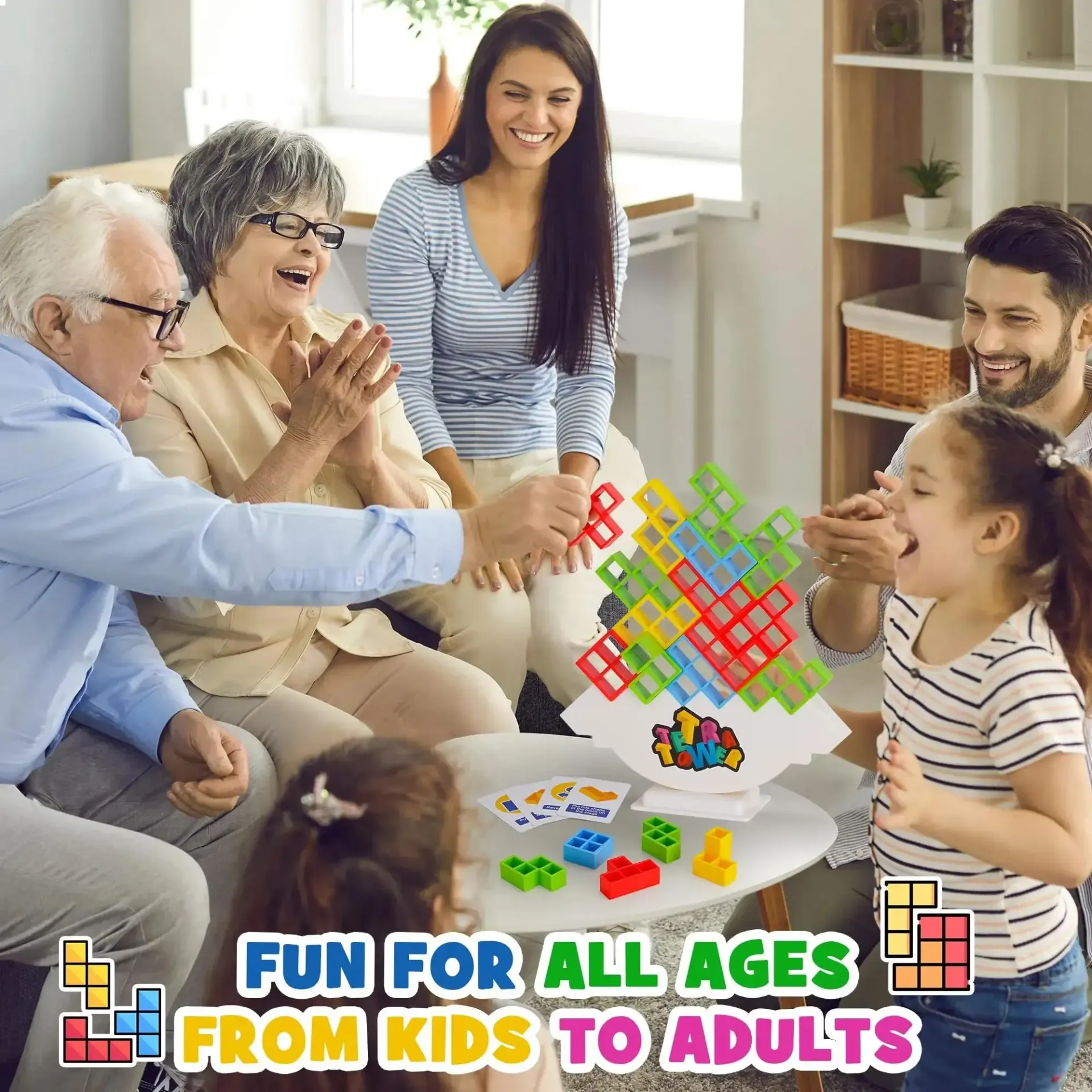 64PCS Tetra Tower Fun Balance Stacking Building Blocks Board Game for Kids Adults Friends Team Dorm Family Game Night and Partie 64PCS Tetra Tower Fun Balance Stacking Building Blocks Board Game for Kids Adults Friends Team Dorm Family Game Night and Partie