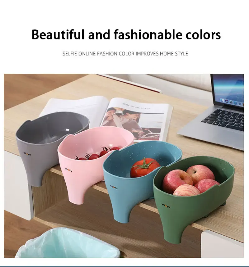 Elephant Drain Basket Multi-purpose Kitchen Storage Drain Basket Household Fruit and Vegetable Basket Plastic Drain Basket Elephant Drain Basket Multi-purpose Kitchen Storage Drain Basket Household Fruit and Vegetable Basket Plastic Drain Basket