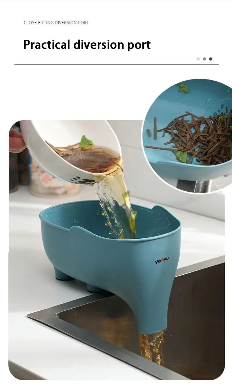 Elephant Drain Basket Multi-purpose Kitchen Storage Drain Basket Household Fruit and Vegetable Basket Plastic Drain Basket Elephant Drain Basket Multi-purpose Kitchen Storage Drain Basket Household Fruit and Vegetable Basket Plastic Drain Basket