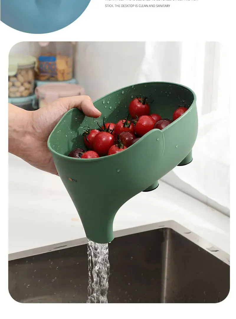 Elephant Drain Basket Multi-purpose Kitchen Storage Drain Basket Household Fruit and Vegetable Basket Plastic Drain Basket Elephant Drain Basket Multi-purpose Kitchen Storage Drain Basket Household Fruit and Vegetable Basket Plastic Drain Basket
