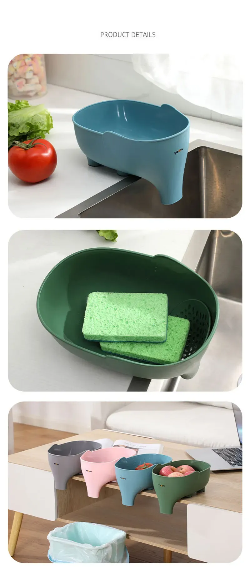 Elephant Drain Basket Multi-purpose Kitchen Storage Drain Basket Household Fruit and Vegetable Basket Plastic Drain Basket Elephant Drain Basket Multi-purpose Kitchen Storage Drain Basket Household Fruit and Vegetable Basket Plastic Drain Basket
