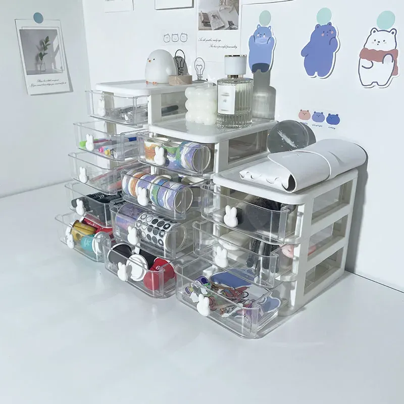 Multi-functional Desktop Organizer Drawer Box with Pen Holder and Hair Accessories Storage Shelf Multi-functional Desktop Organizer Drawer Box with Pen Holder and Hair Accessories Storage Shelf
