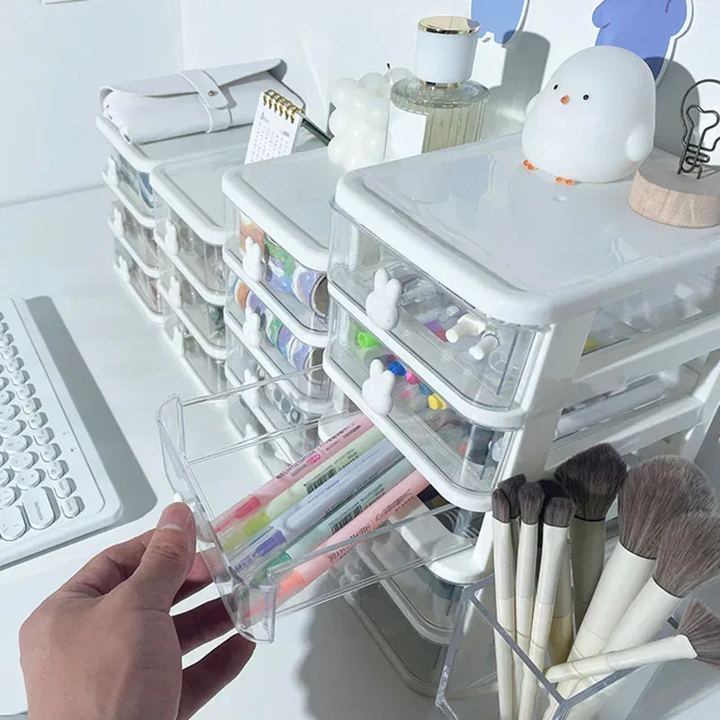 Multi-functional Desktop Organizer Drawer Box with Pen Holder and Hair Accessories Storage Shelf Multi-functional Desktop Organizer Drawer Box with Pen Holder and Hair Accessories Storage Shelf