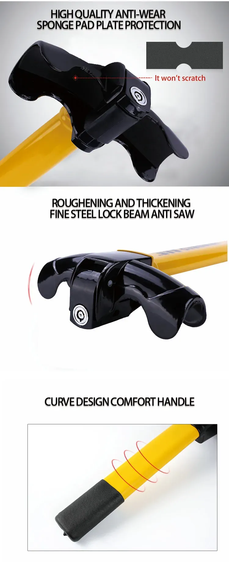 Universal Car Steering Wheel Lock Heavy Locking Devices Duty Anti-theft Car/Van Security Rotary Enhance Automobile Security Universal Car Steering Wheel Lock Heavy Locking Devices Duty Anti-theft Car/Van Security Rotary Enhance Automobile Security