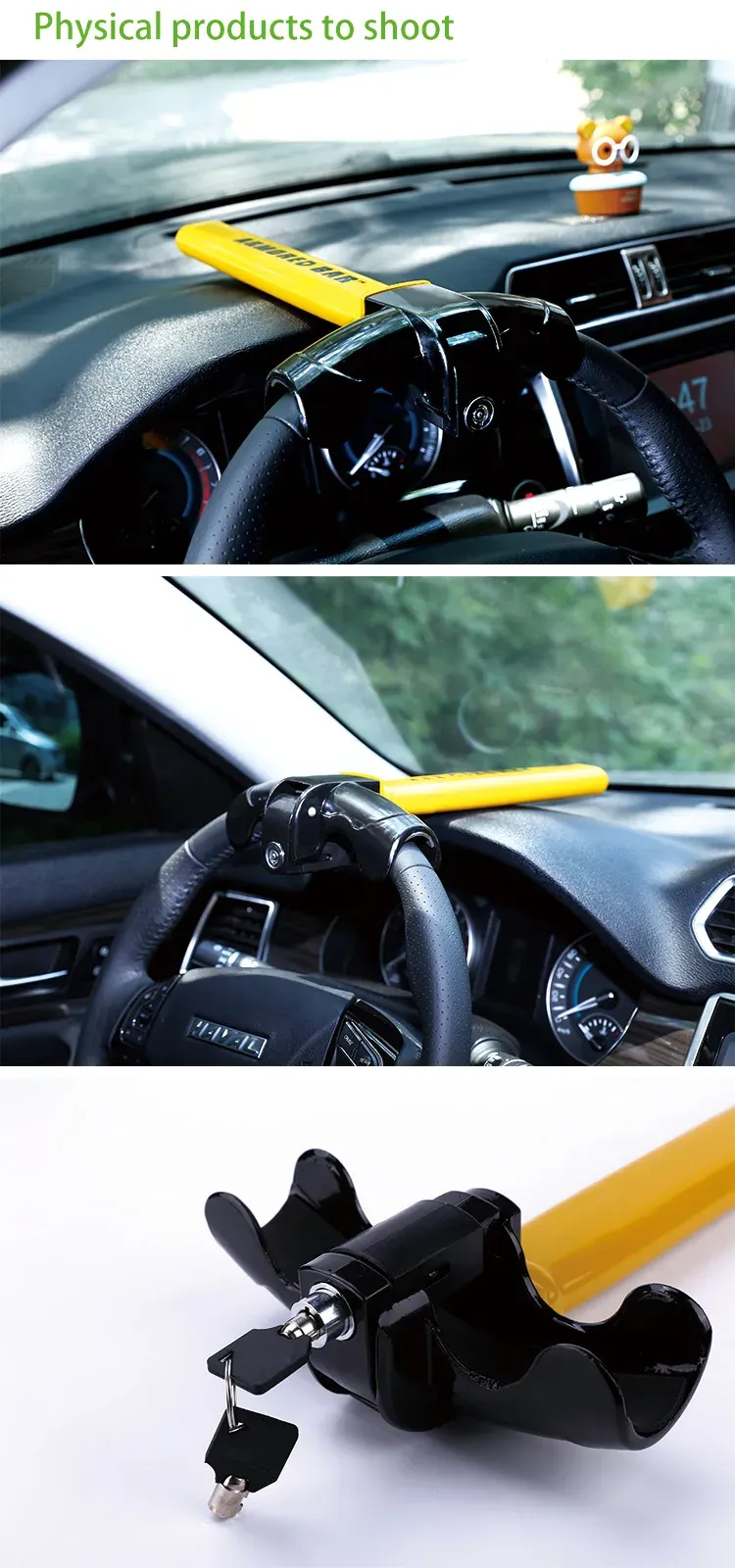 Universal Car Steering Wheel Lock Heavy Locking Devices Duty Anti-theft Car/Van Security Rotary Enhance Automobile Security Universal Car Steering Wheel Lock Heavy Locking Devices Duty Anti-theft Car/Van Security Rotary Enhance Automobile Security