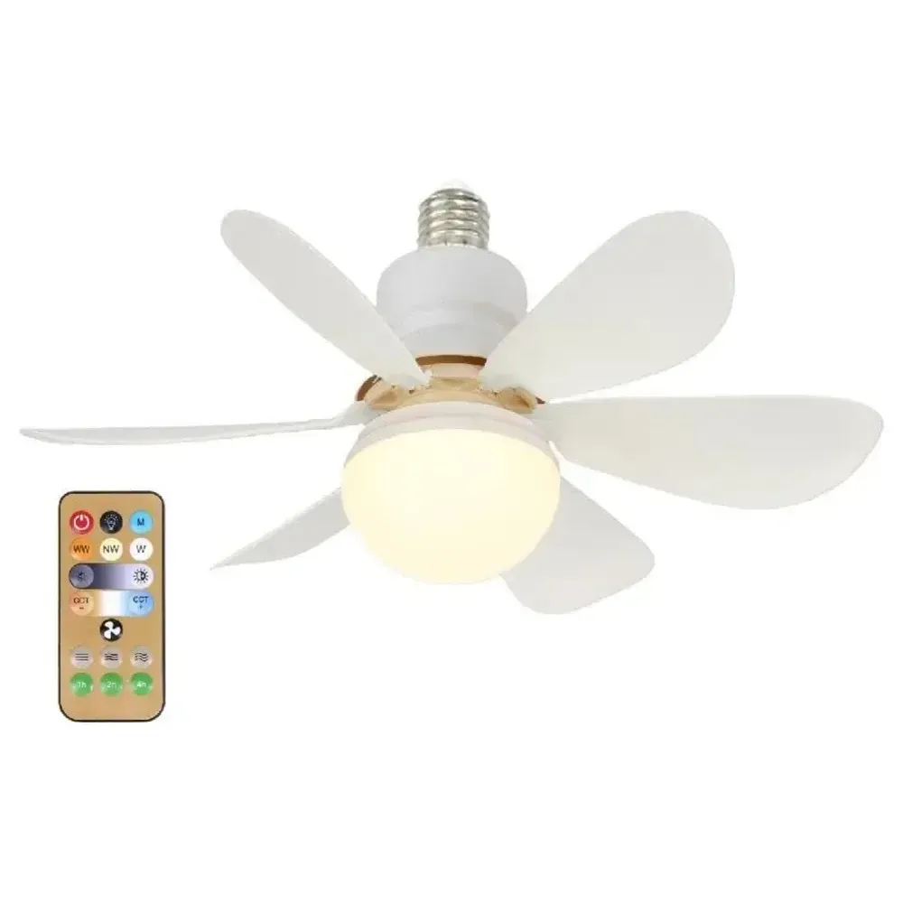 מאוורר תקרה אוניברסלי מתברג עם נורת LED ושלט