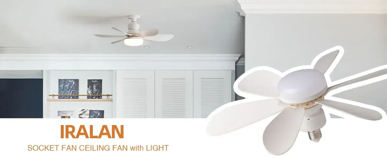 LED 30W ceiling fan light E27 with remote control for dimming, suitable for living room, study, household use, 85-265V