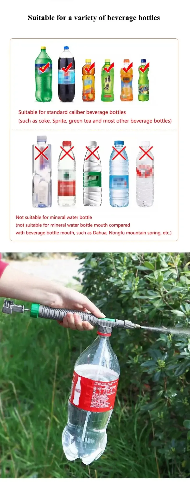 Adjustable High Pressure Air Pump Hand Sprayer Drink Bottle Spray Head Garden Watering Tools Sprayer Agricultural Tools Adjustable High Pressure Air Pump Hand Sprayer Drink Bottle Spray Head Garden Watering Tools Sprayer Agricultural Tools