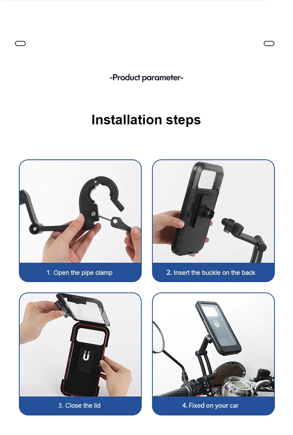 Waterproof Bicycle Mobile Phone Holder Support Universal Motorcycle GPS 360°Swivel Adjustable Bike Cellphone Holder Waterproof Bicycle Mobile Phone Holder Support Universal Motorcycle GPS 360°Swivel Adjustable Bike Cellphone Holder