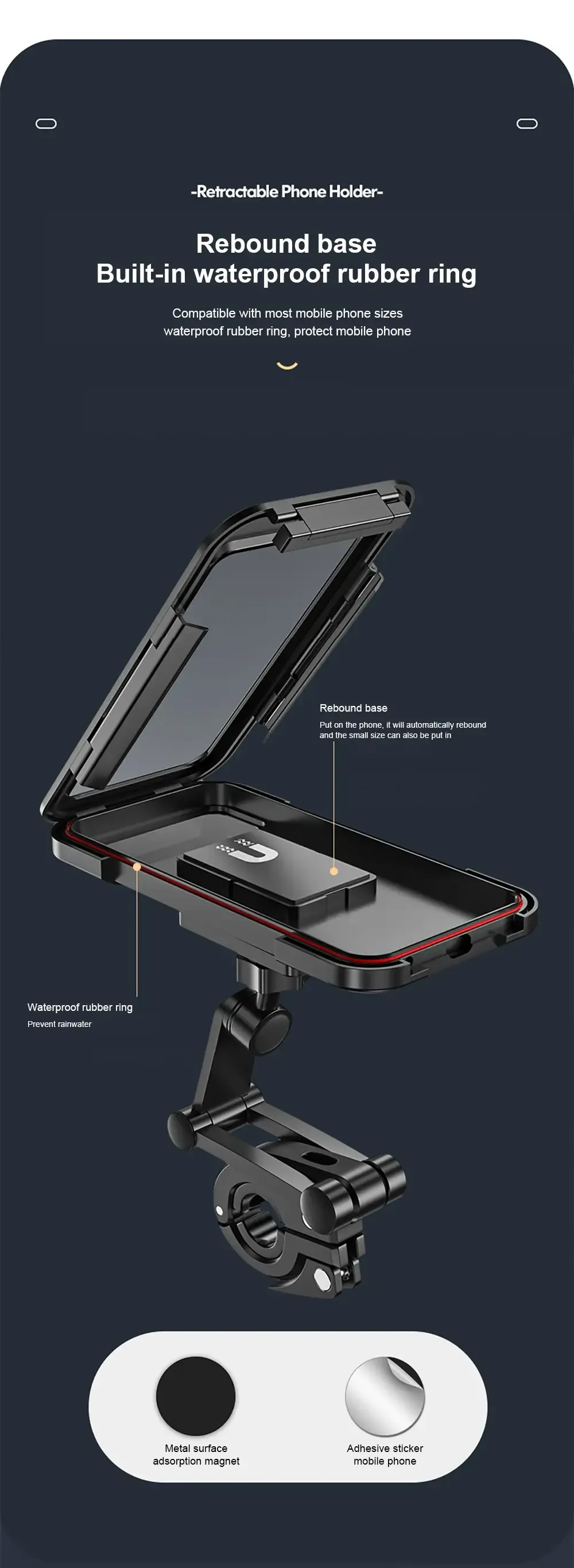 Waterproof Bicycle Mobile Phone Holder Support Universal Motorcycle GPS 360°Swivel Adjustable Bike Cellphone Holder Waterproof Bicycle Mobile Phone Holder Support Universal Motorcycle GPS 360°Swivel Adjustable Bike Cellphone Holder