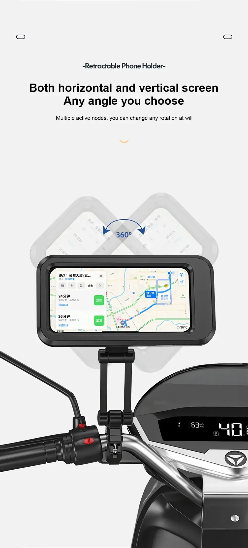 Waterproof Bicycle Mobile Phone Holder Support Universal Motorcycle GPS 360°Swivel Adjustable Bike Cellphone Holder Waterproof Bicycle Mobile Phone Holder Support Universal Motorcycle GPS 360°Swivel Adjustable Bike Cellphone Holder