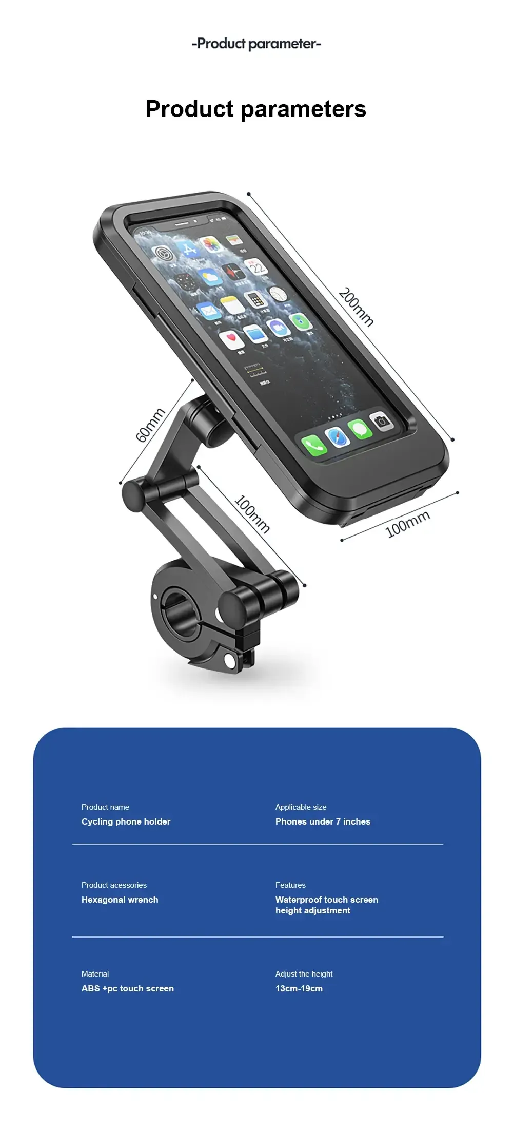 Waterproof Bicycle Mobile Phone Holder Support Universal Motorcycle GPS 360°Swivel Adjustable Bike Cellphone Holder Waterproof Bicycle Mobile Phone Holder Support Universal Motorcycle GPS 360°Swivel Adjustable Bike Cellphone Holder