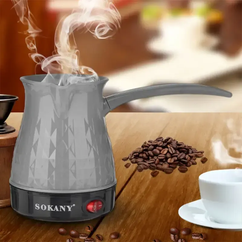 Turkish Coffee Pot Greek Arabic Coffee Maker Portable 600W Stainless Steel Electric Tea Kettle with Anti Scald Handle