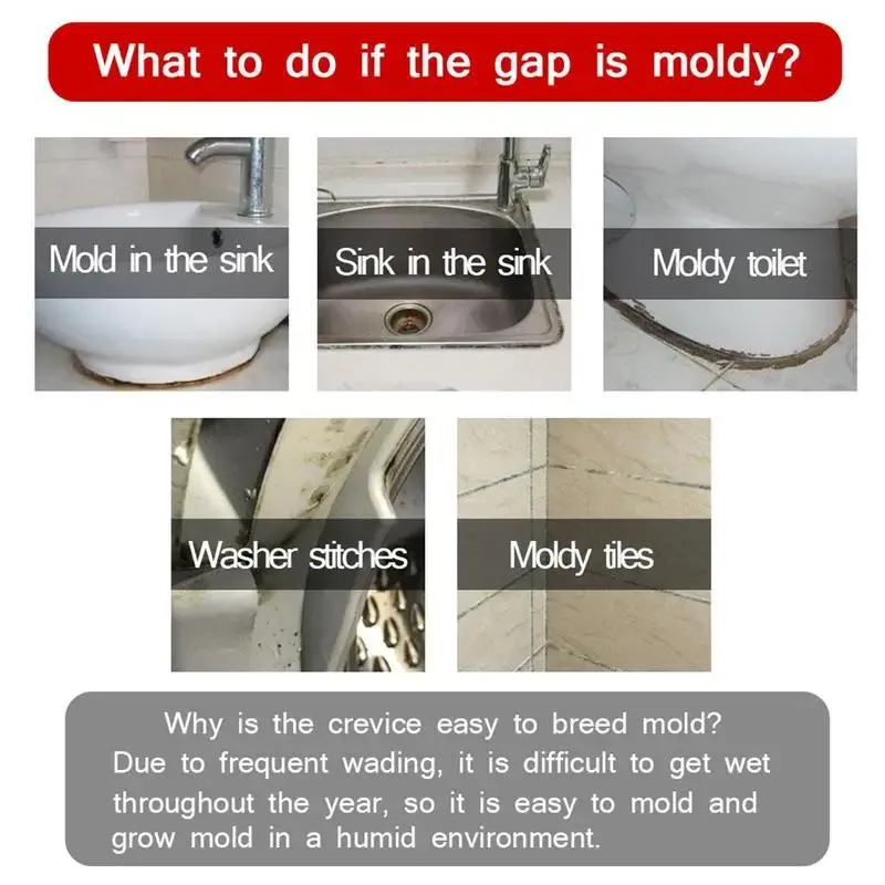 Wall Mold Mildew Remover Cleaner Caulk Gel Pool Tile Gap Spot Mold Remover Washing Machine Bathroom Mildew Gel 20G remover gel