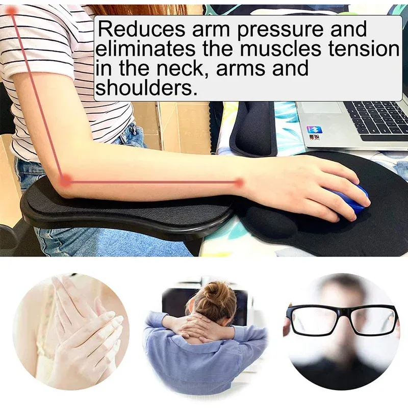 Computer Arm Rest For Desk Adjustable Ergonomic Wrist Rest Support For Keyboard Armrest Extender Rotating Mouse Pad Holder Computer Arm Rest For Desk Adjustable Ergonomic Wrist Rest Support For Keyboard Armrest Extender Rotating Mouse Pad Holder