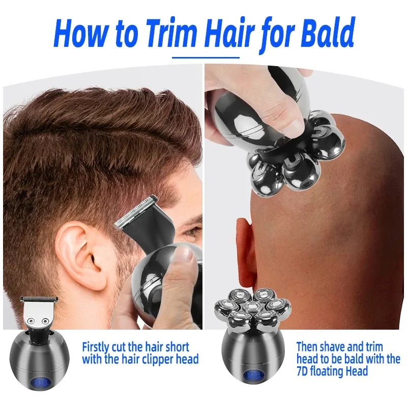 Men Grooming Kit Wet Dry Electric Shaver Beard Hair Trimmer Electric Razor Rechargeable Bald Head Shaving Machine LCD Display Men Grooming Kit Wet Dry Electric Shaver Beard Hair Trimmer Electric Razor Rechargeable Bald Head Shaving Machine LCD Display